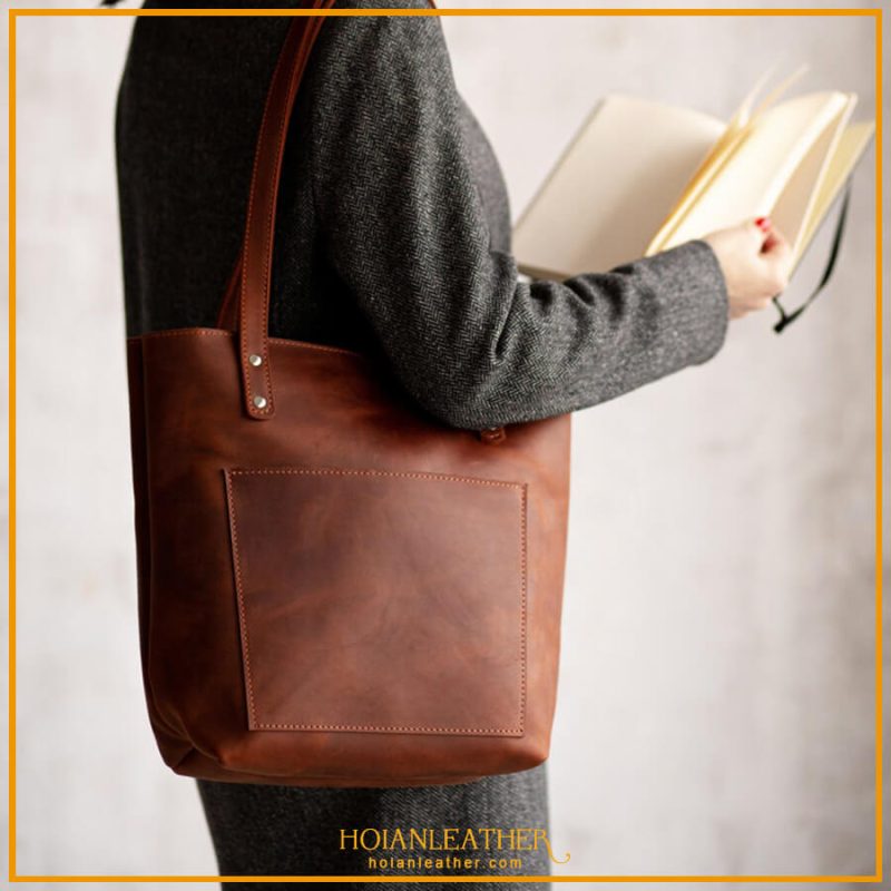Túi xách đeo vai da bò thật dành cho nữ