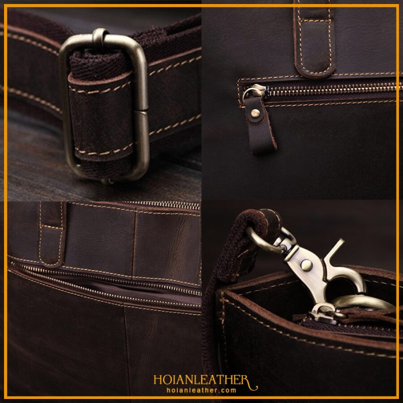 Chi tiết cấu tạo túi tote da bò nam