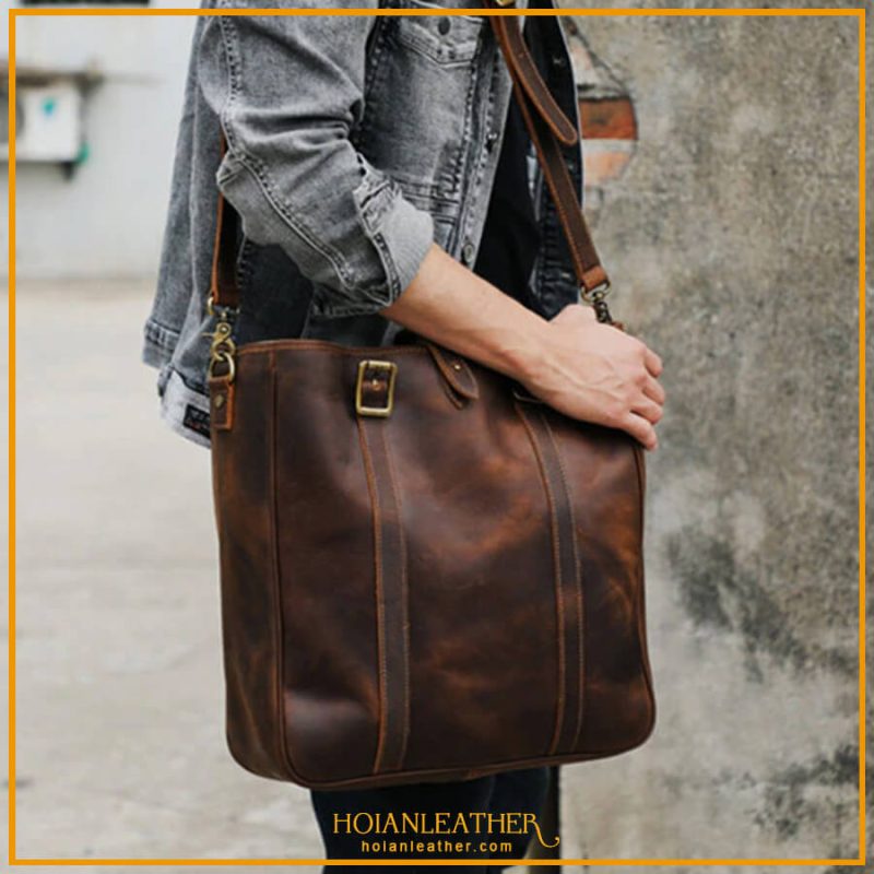 Túi tote da bò nguyên tấm dành cho nam