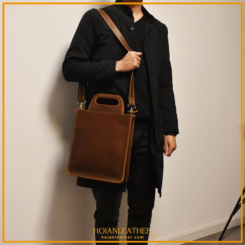 Túi tote da bò sáp dành cho nam