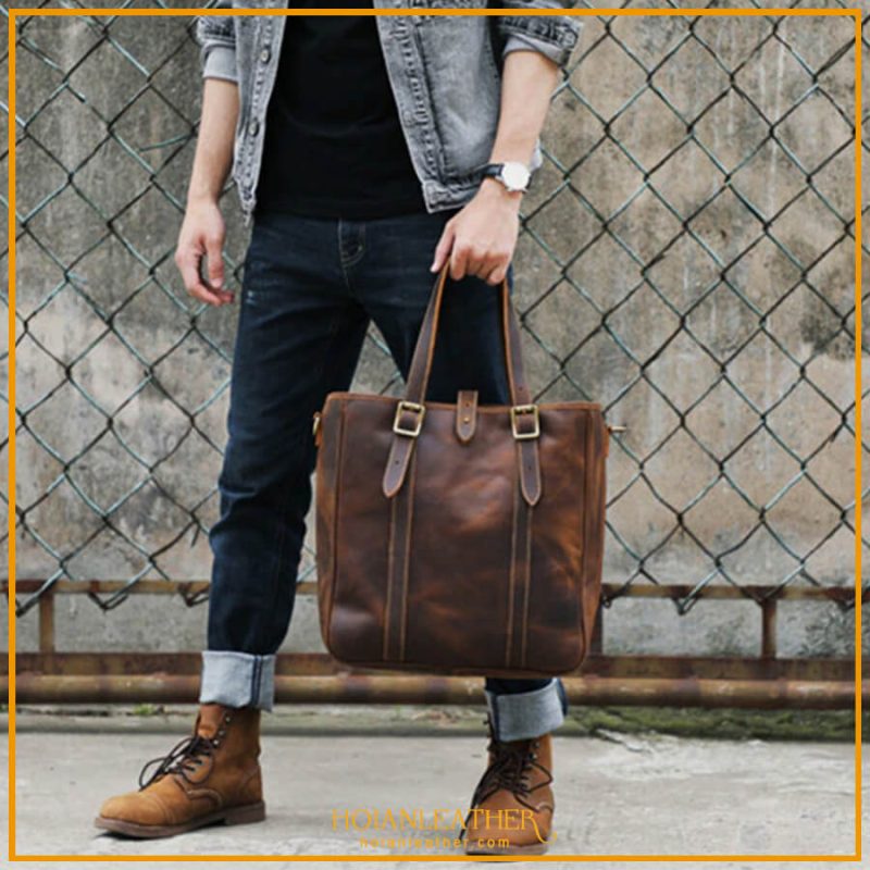 Túi tote da bò thật dành cho nam