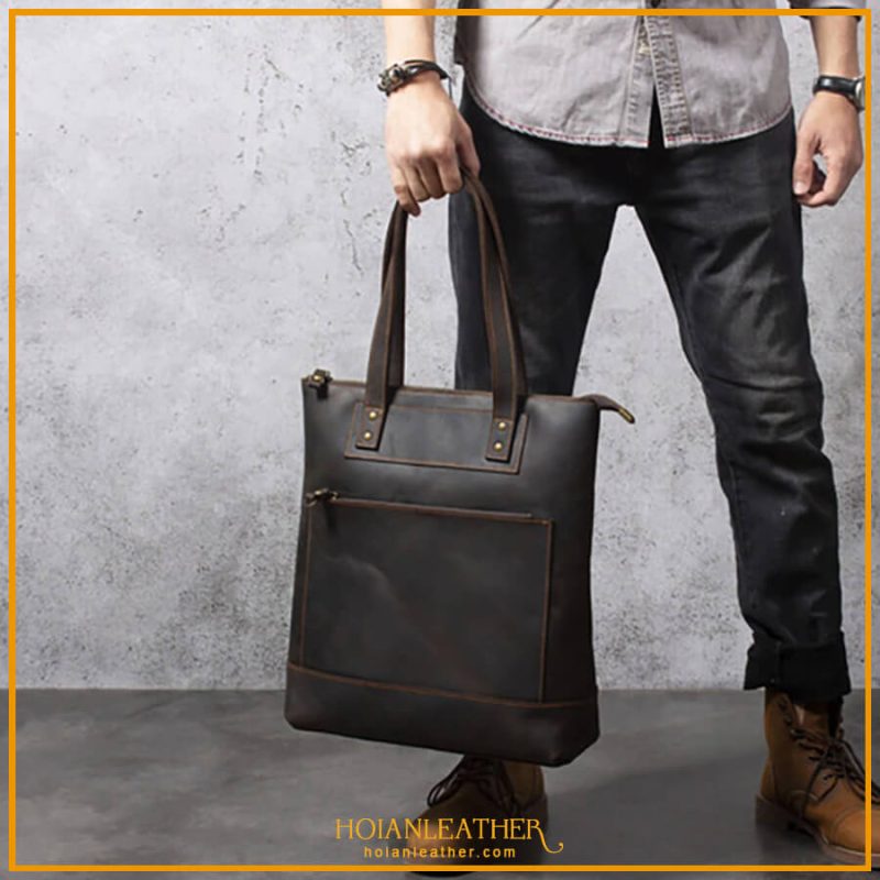 Túi tote nam da bò thật
